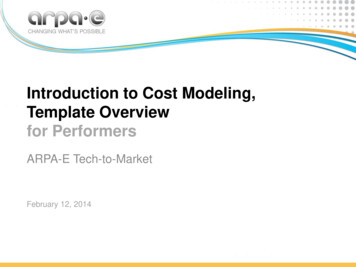 Introduction To Cost Modeling, Template Overview For .
