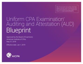 Exam Blueprint - AUD Section Only - AICPA