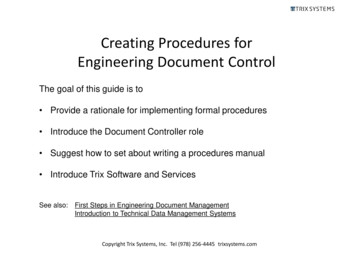 Creating Procedures For Engineering Document Control