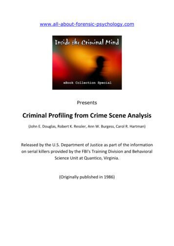 Criminal Profiling From Crime Scene Analysis
