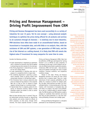 Pricing And Revenue Management – Driving Profit .