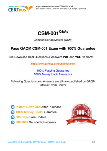 CSM-001Q&As - Pass4Lead - 100% Real IT Certification Exam .