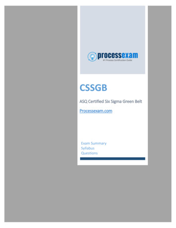 ASQ Certified Six Sigma Green Belt Processexam