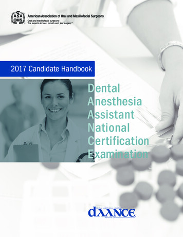 Dental Anesthesia Assistant National Certification Examination