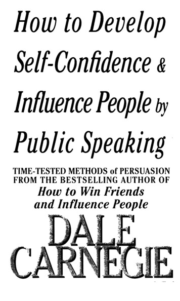 How To Develop Self-Confidence Influence People By Public .