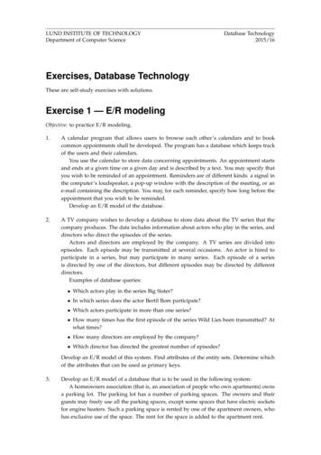 Exercises, Database Technology Exercise 1 — E/R Modeling