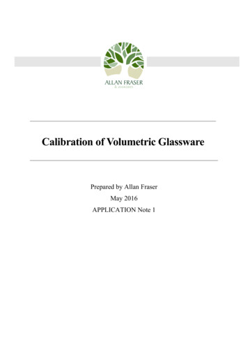Calibration Of Volumetric Glassware - Allan Fraser And .