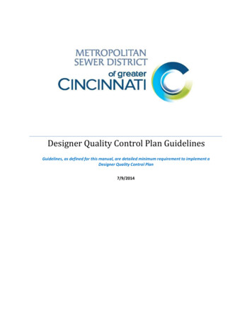MSDGC Designer Quality Control Plan Guidelines - Template