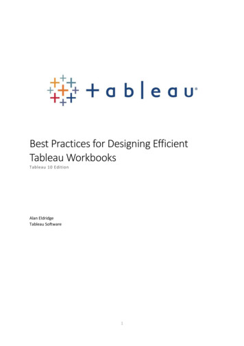Best Practices For Designing Efficient Tableau Workbooks