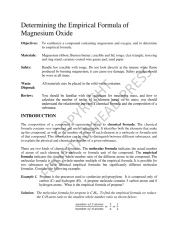 Determining The Empirical Formula Of Magnesium Oxide