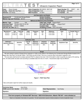 Page 1 Of 11 Ultrasonic Inspection Report
