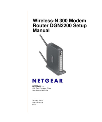 Wireless-N 300 Modem Router DGN2200 Setup Manual