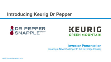 Introducing Keurig Dr Pepper
