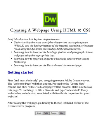 Creating A Webpage Using HTML & CSS