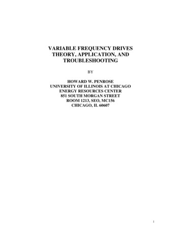 VARIABLE FREQUENCY DRIVES THEORY, APPLICATION, AND .