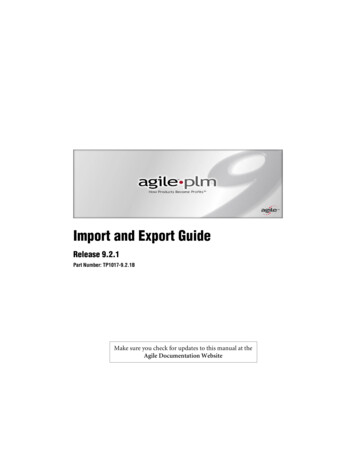 Agile PLM Import And Export Guide - Oracle