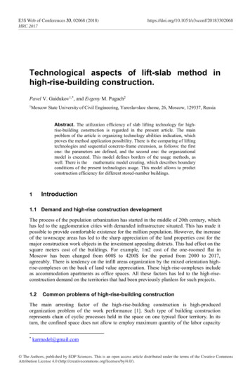 Technological Aspects Of Lift-slab Method In High-rise .