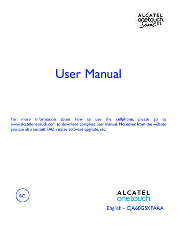User Manual - Alcatel Mobile