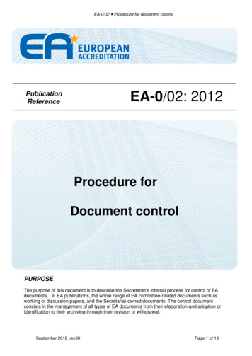 Procedure For Document Control - European Accreditation