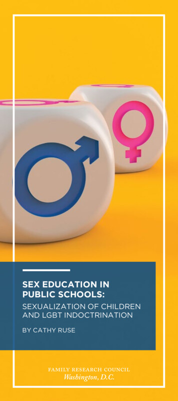 SEX EDUCATION IN PUBLIC SCHOOLS