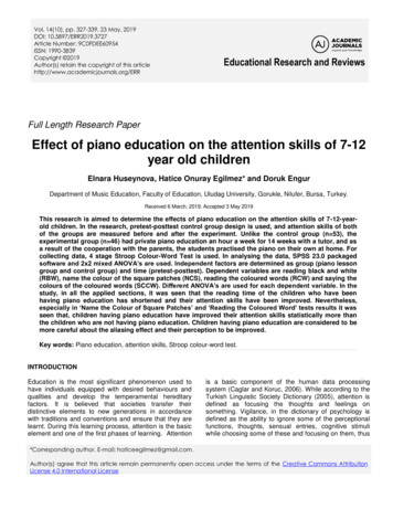 Effect Of Piano Education On The Attention Skills Of 7-12 .