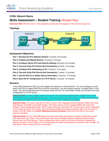 Skills Assessment Student Training (Answer Key)