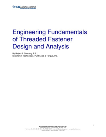 Engineering Fundamentals Of Threaded Fastener Design And .