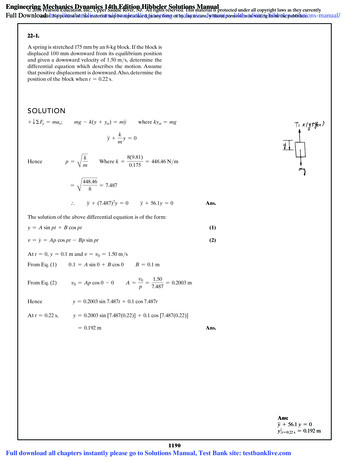 Engineering Mechanics Dynamics 14th Edition Hibbeler .