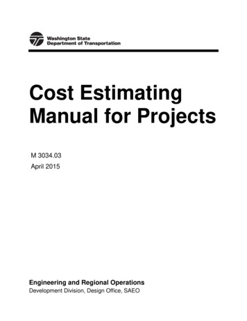 Cost Estimating Manual For Projects