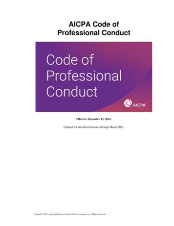 Professional Conduct AICPA Code Of