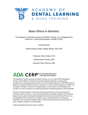 Basic Ethics In Dentistry - Dental Learning