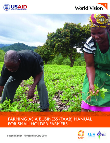 FARMING AS A BUSINESS (FAAB) MANUAL FOR SMALLHOLDER FARMERS