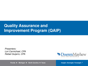 Quality Assurance And Improvement Program (QAIP)