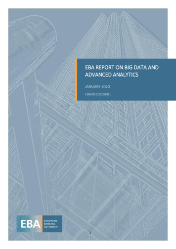 EBA REPORT ON BIG DATA AND ADVANCED ANALYTICS
