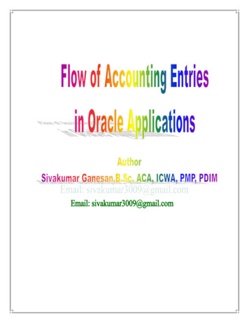Flow Of Accounting Entries In Oracle Applications