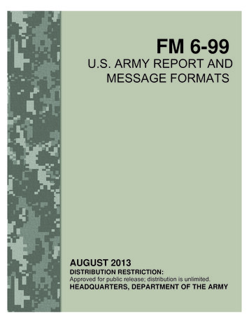 U.S. ARMY REPORT AND MESSAGE FORMATS