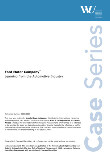 Ford Motor Company - WU