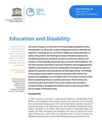 Education And Disability - UNESCO