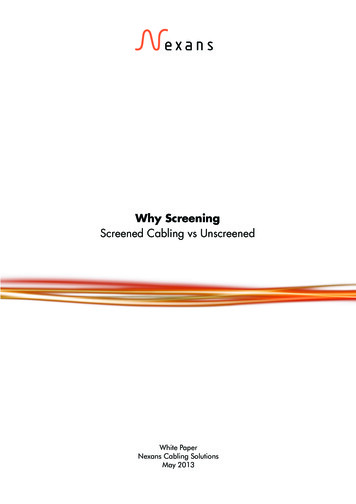 Why Screening - Power, Telecom And Fiber Optic Cable .