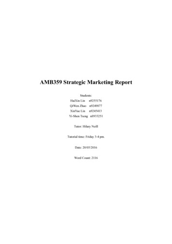 AMB359 Strategic Marketing Report - WordPress 