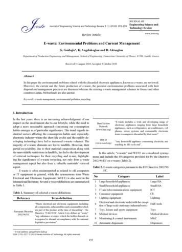 E-waste: Environmental Problems And Current Management