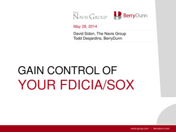 GAIN CONTROL OF YOUR FDICIA/SOX - BerryDunn