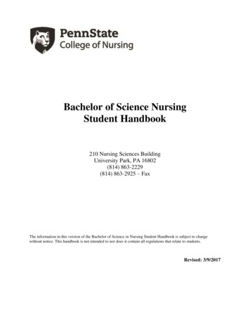 Bachelor Of Science Nursing Student Handbook