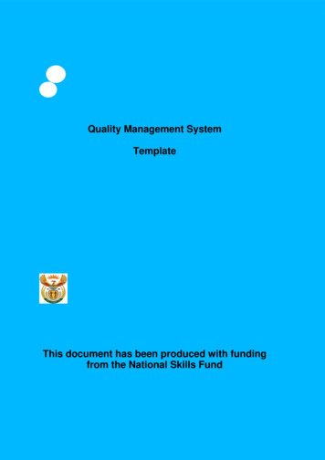 Quality Management System Template