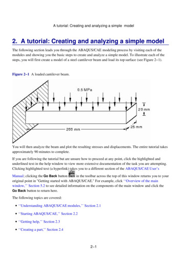 2. A Tutorial: Creating And Analyzing A Simple Model