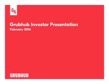 Grubhub Investor Presentation