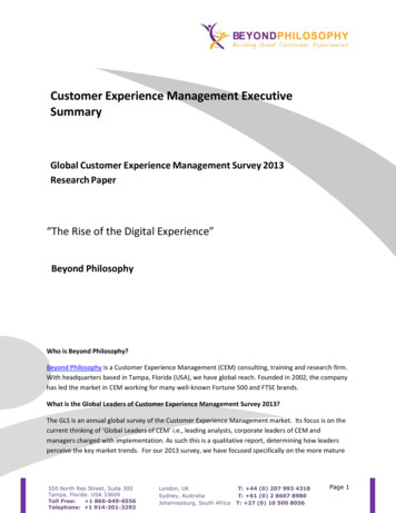 Customer Experience Management Executive Summary