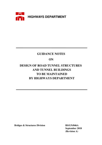 GUIDANCE NOTES ON DESIGN OF ROAD TUNNEL STRUCTURES 