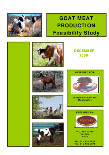 GOAT MEAT PRODUCTION Feasibility Study