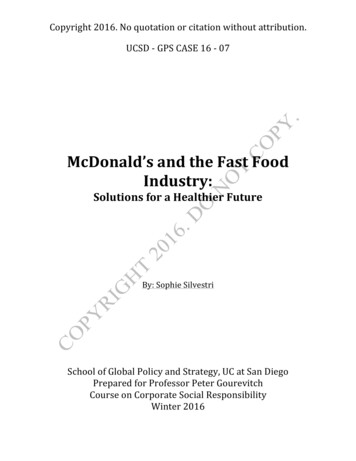 McDonald’s And The Fast Food Industry